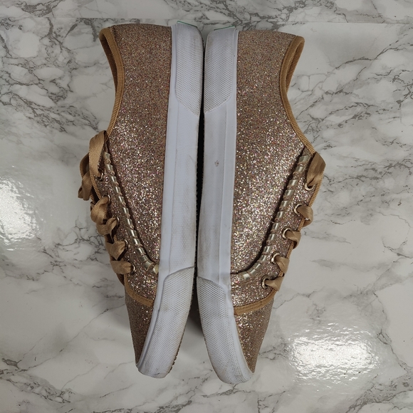 Jack Rogers Carter Gold Glitter Sneakers Size 8 - Picture 5 of 8